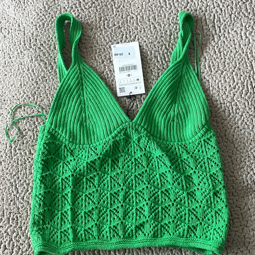 Zara green summer tank